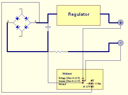 schemat monta�u multimetru w zasilaczu