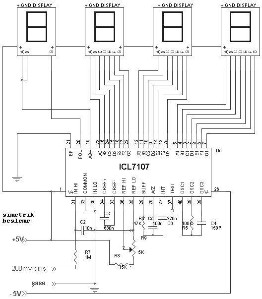 Icl7107cpl схема включения